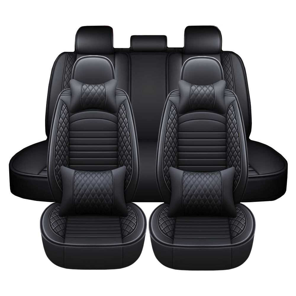 thumbnail image 2 of Universal PU Leather Front Seat Covers For Audi – Full Surround, Black, Waterproof 2 of 2