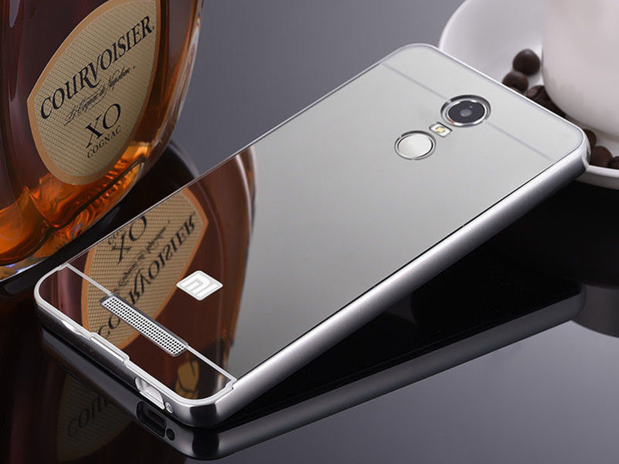 Metal Aluminum Frame Bumper Case+PC Mirror Slim Back Cover For Xiaomi Redmi Note