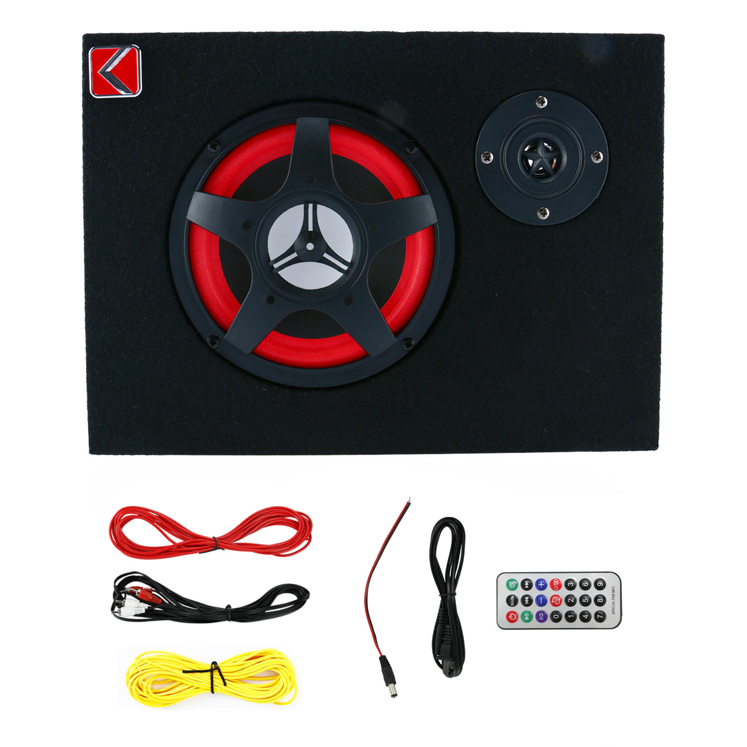 6" 350W UnderSeat Car Audio Subwoofer Powered Speaker Enlosure Stereo