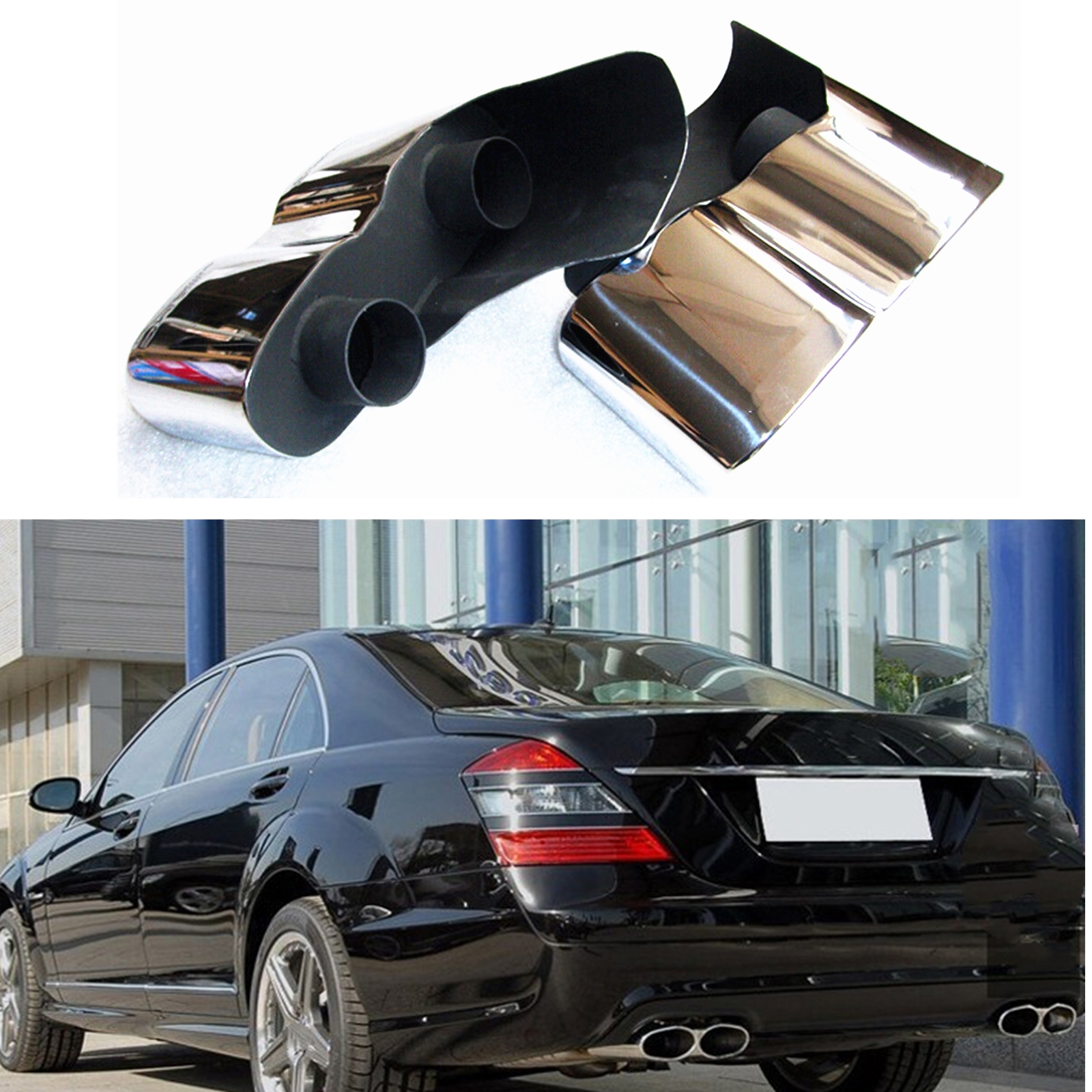 For Mercedes BENZ W221 S500 S550 S600 S63 S65 2PCS Muffler For Mercedes BENZ W221 S500 S550 S600 S63 S65 2PCS Muffler