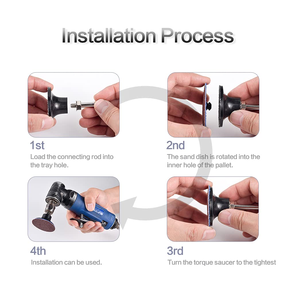 QCQIANG 4-Pack 3-Inch Disc Pad Holder Shank – Angle Grinder & Drill Attachment For Polishing, Sanding, Rust Removal