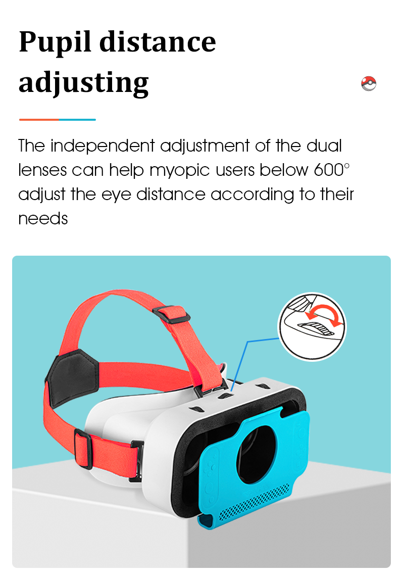 axGear Lunettes VR pour Nintendo Switch 3D Lunettes de Réalité Virtuelle  Casque Réglable Len 