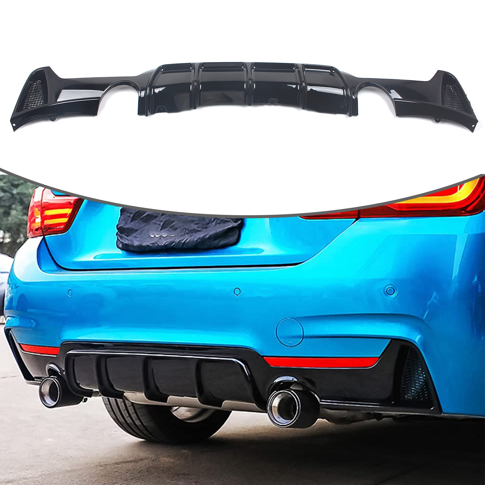 2014-2020 BMW 4 Series  F32 / F33 / F36  M Performance Style Carbon Fiber Rear Diffuser