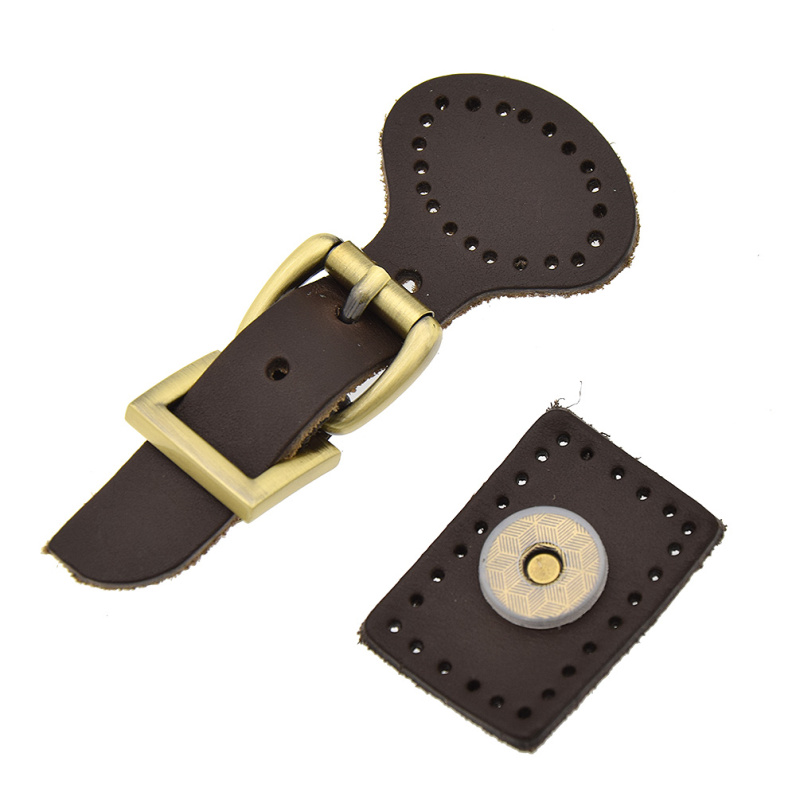 Leather Clasp Button Tuck Lock Closure Decor Handcraft Bag Accessories ...