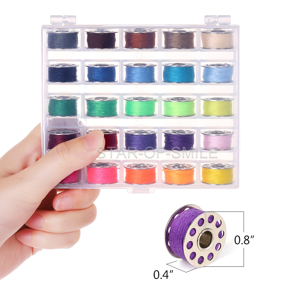 50 Pieces 2 Bobbin Sewing Thread Kit Bobbins and Sewing Thread Assorted ...