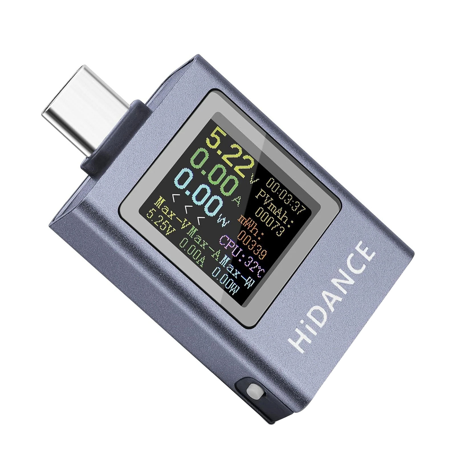USB C Cable Tester with Battery Test Color Display 360 View