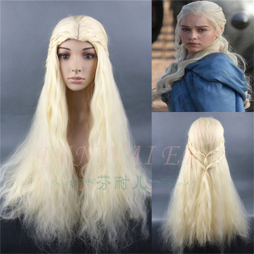 Details About Game Of Thrones Emilia Cosplay Wig Gold Wave Women Hair Wigs Daily Hallowmas