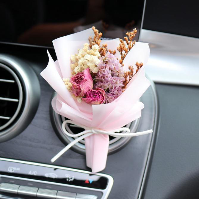 Handmade Mini Natural Dried Flower Bouquet Car Air Freshener Vent Perfume  Clip