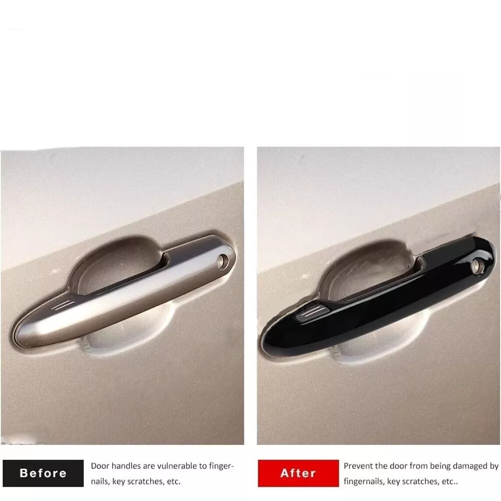 Side Smart For Toyota Highlander 2020-2023 Cover Trim Bright Black Door Handle Side Smart For Toyota Highlander 2020-2023 Cover Trim Bright Black Door Handle