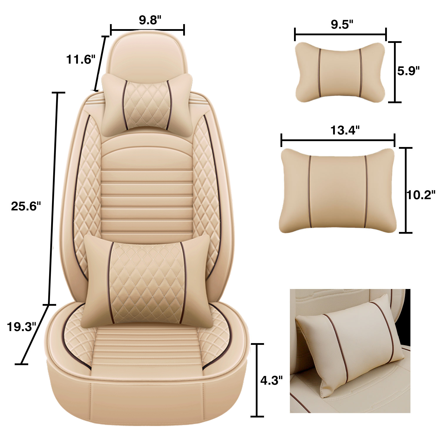 Full Set 5-Seat PU Leather Seat Covers For Toyota - Universal Fit, 3D Surround, Easy Install