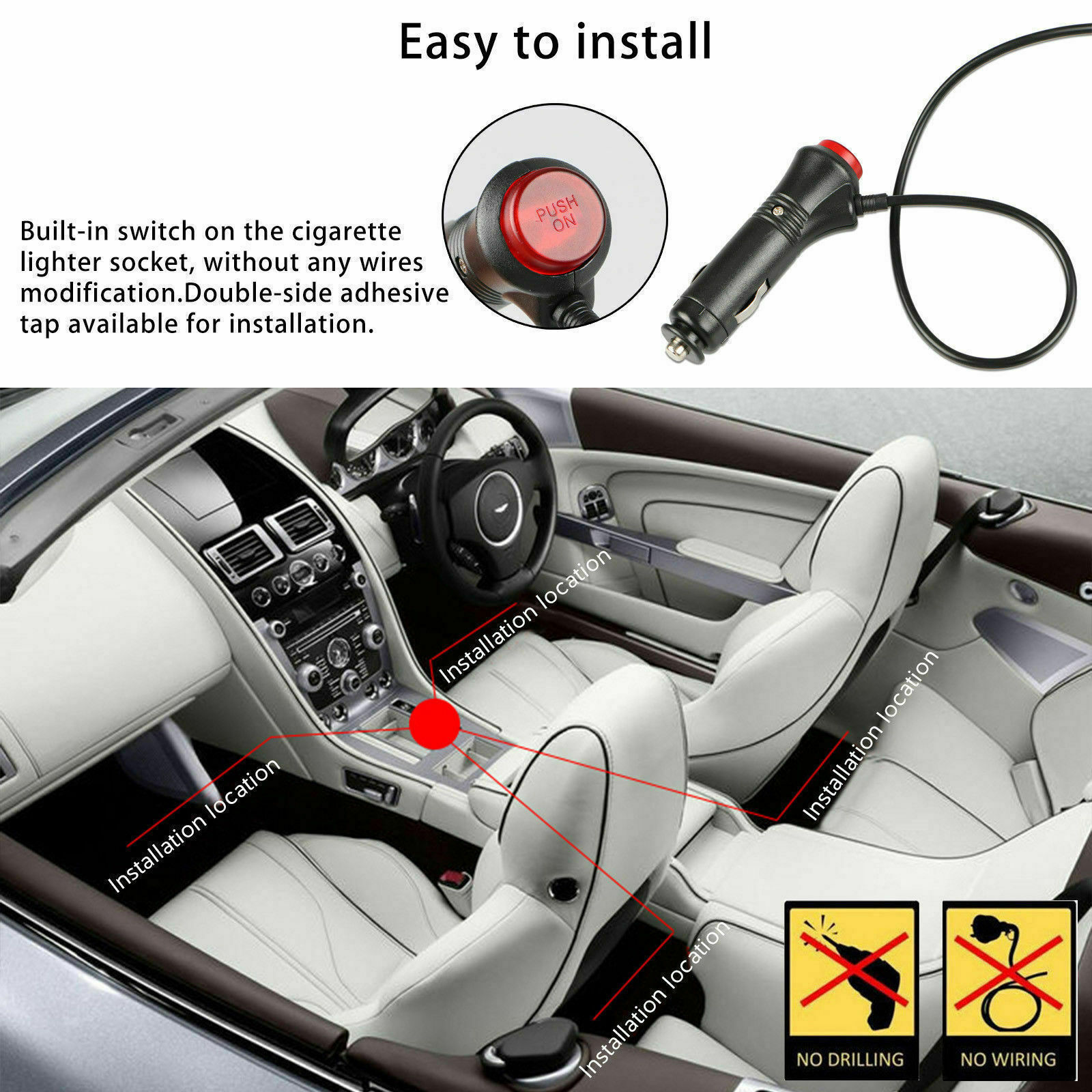 adapter usb to cigarette lighter Bulletpoint 12V Cigarette Lighter Dual Socket USB-C + USB QC 3.0 Power  Adaptor