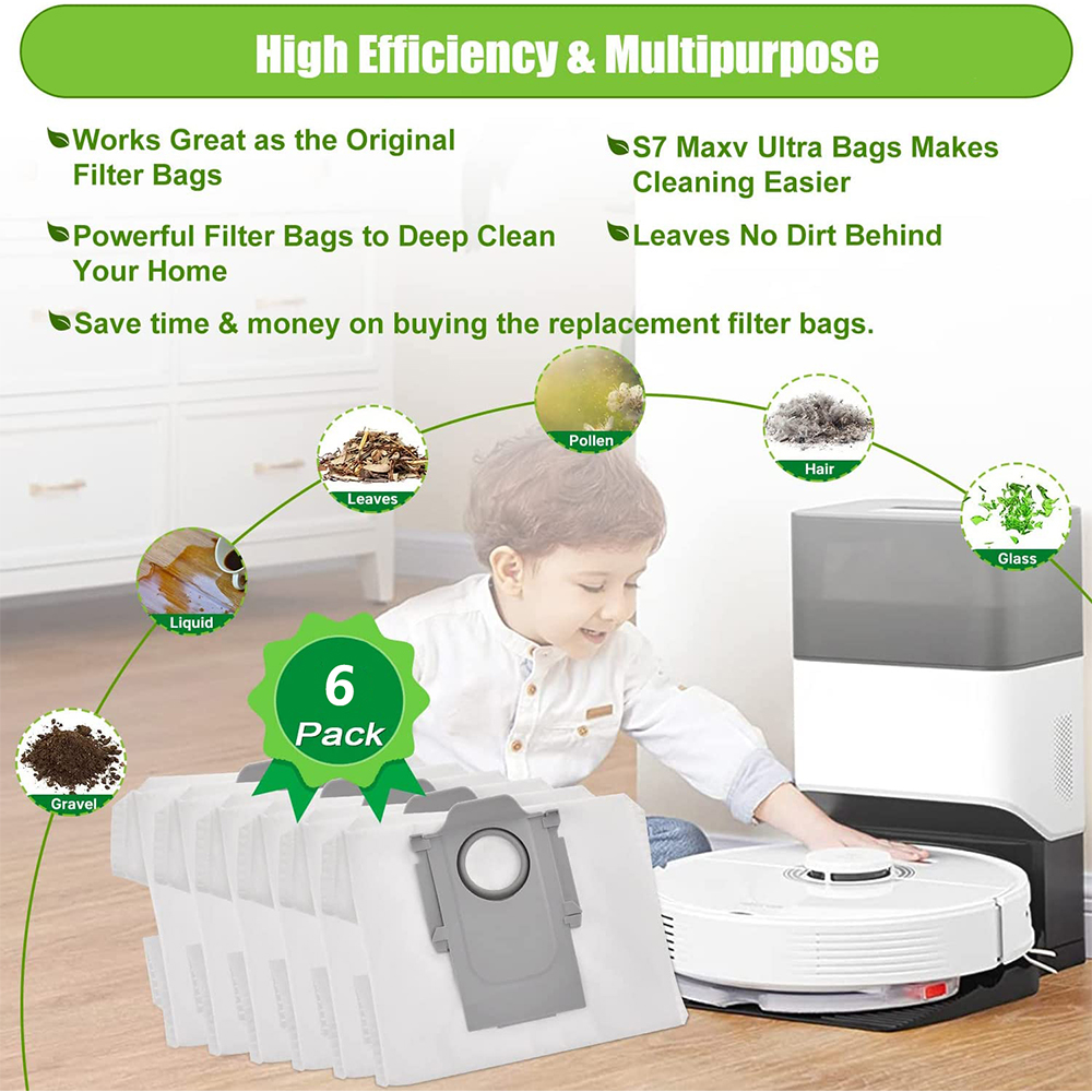 6 Stück Staubbeutel Für Roborock Saugroboter - 3L Ersatzbeutel Set