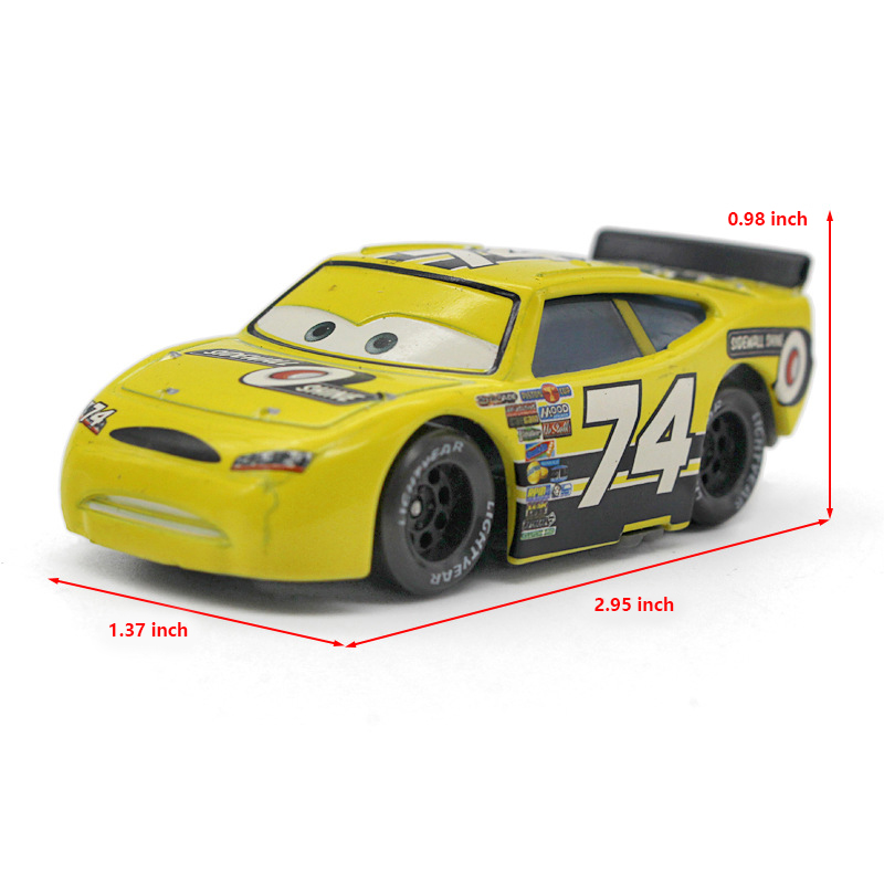 Set of 2 Disney Pixar Cars No.74 Sidewall Shine Hauler Truck