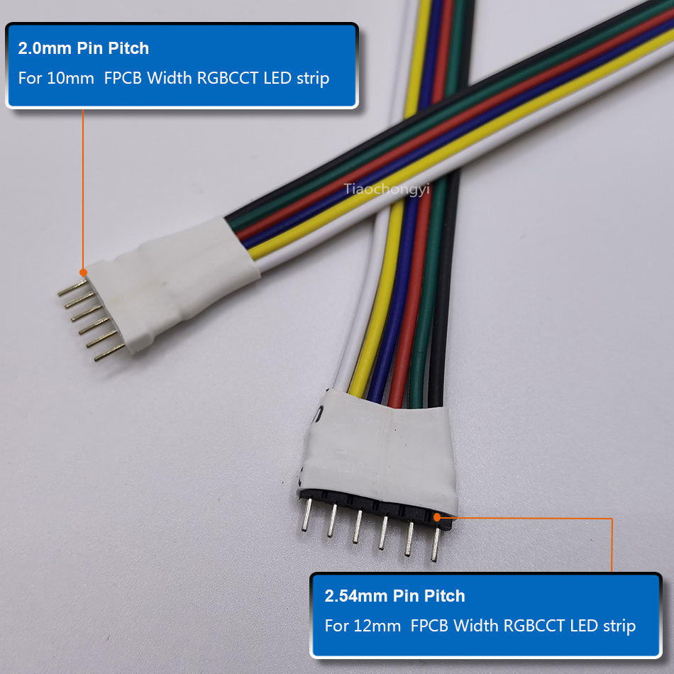 6pins LED Stip Connecto Cables LED Wie 6 Coes Electical