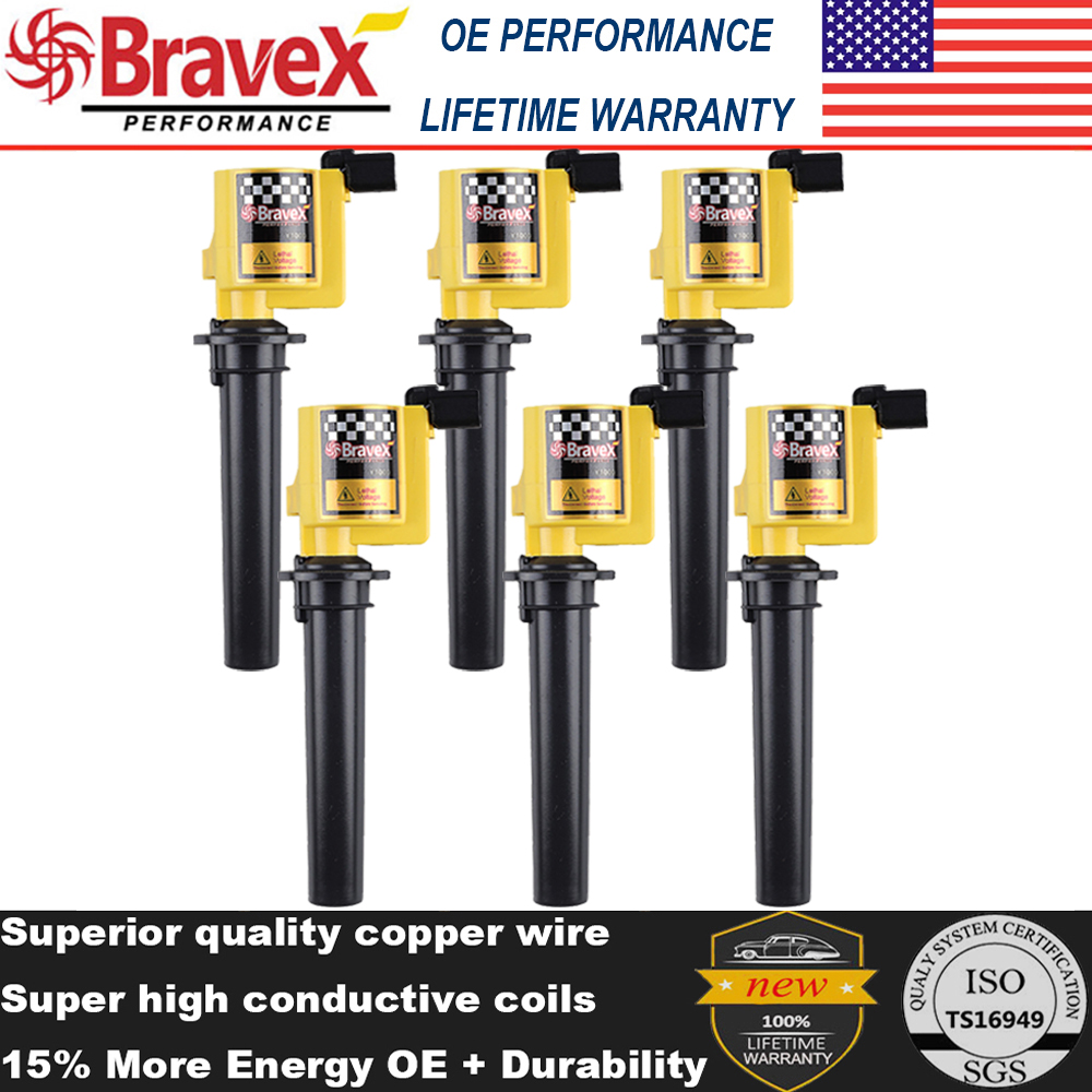 Set of 6 New Ignition Coils on Plug Packs Fit Ford//Mazda//Mercury 3.0L V6 DG500