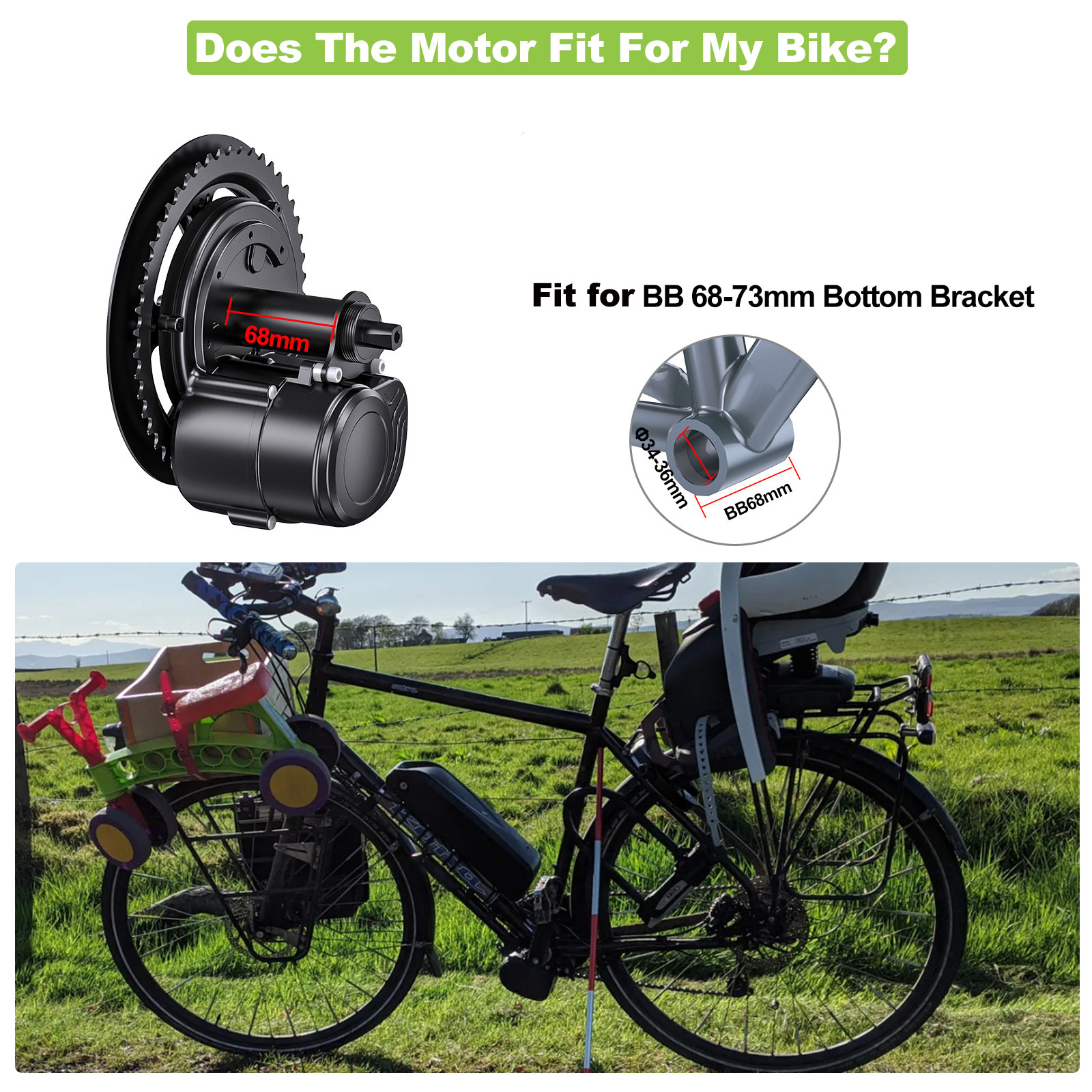 48V500W Tongsheng TSDZ2B Electric Bike Conversion Kits DIY Torque
