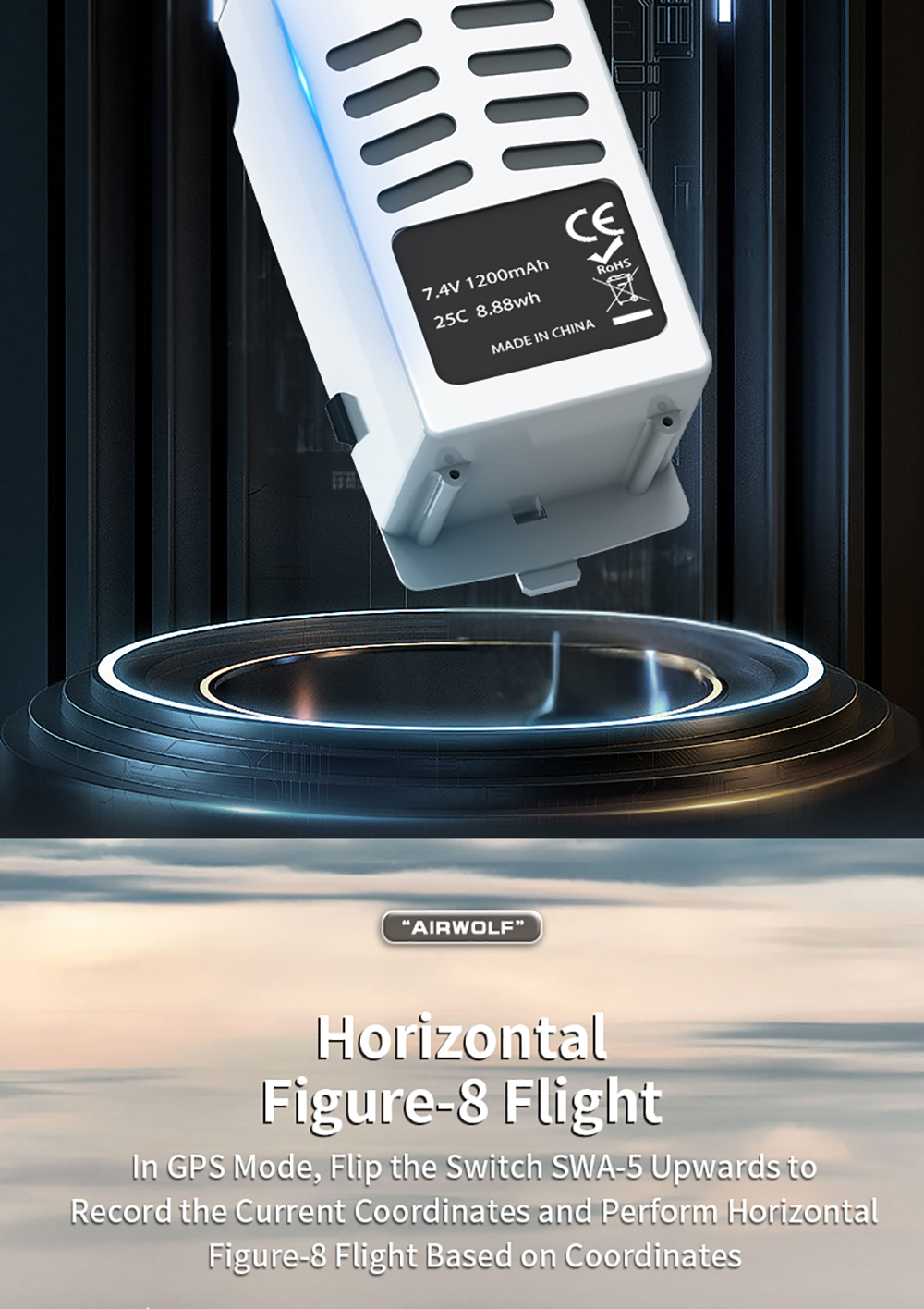 YUXIANG F02S Airwolf 9CH 2.4G GPS 3D Optical Flow RC RTF