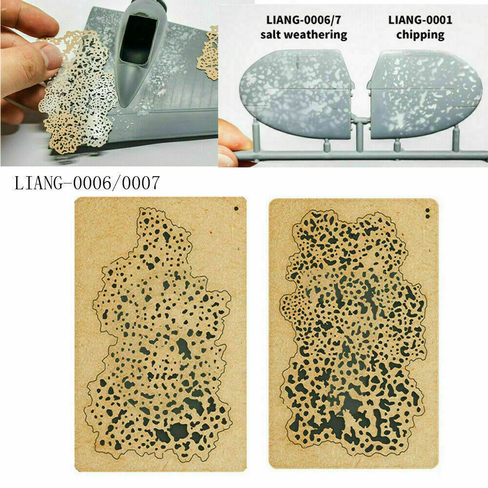 LIANG-0001/02/03 Weathering Airbrush Stencils Kit for 1/35 1/48 1/72 Scale Model 