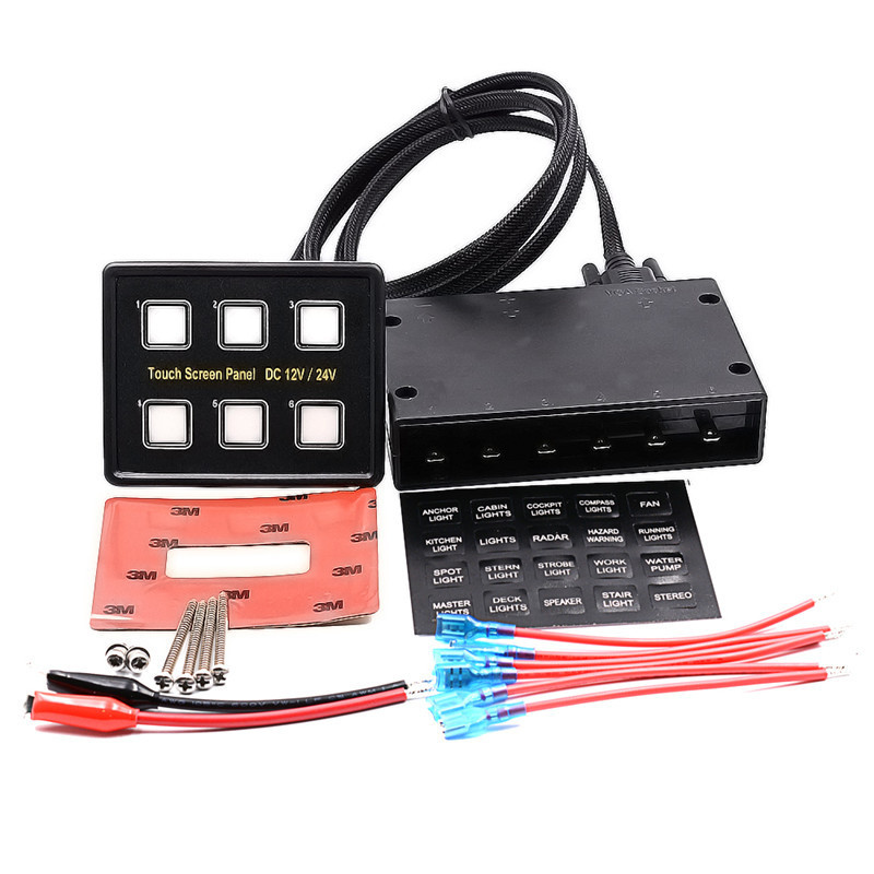 6-fach LED Touchpad Boot Auto Schalttafel Schalter Elektrosteuerung Relaiskasten