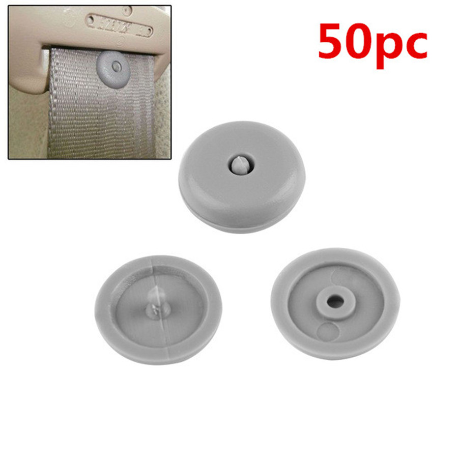 50 Pcs Black Universal Car Seat Belt Stopper Buckle Button Fastener Safety Clips