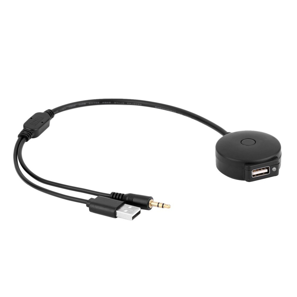 Car Bluetooth 4.0 3.5mm AUX USB Music Audio Adapter Cable 39cm/15