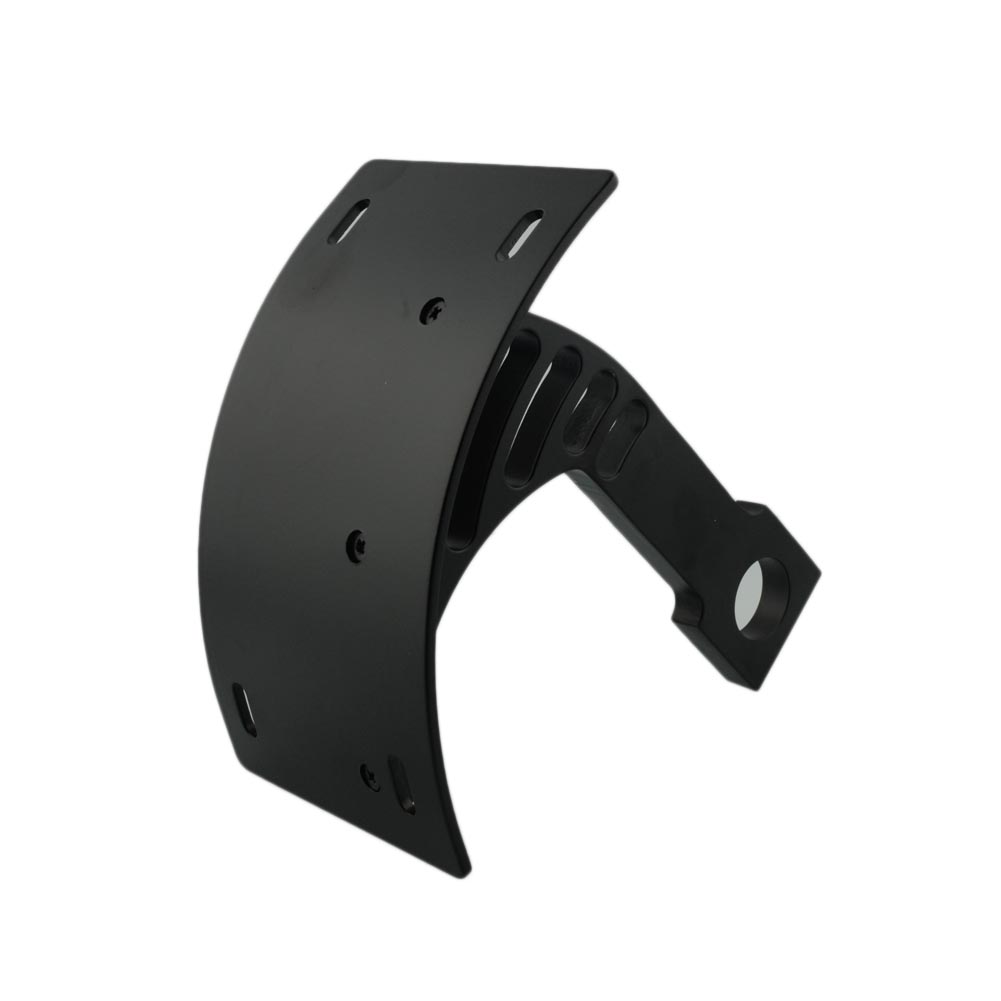 Motorcycle Black Curved License Plate Holder Vertical Mount Bracket 1