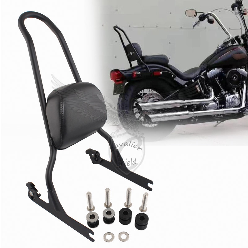 Passenger Backrest Sissy Bar Pad Black For Harley Softail 0617 Fatboy