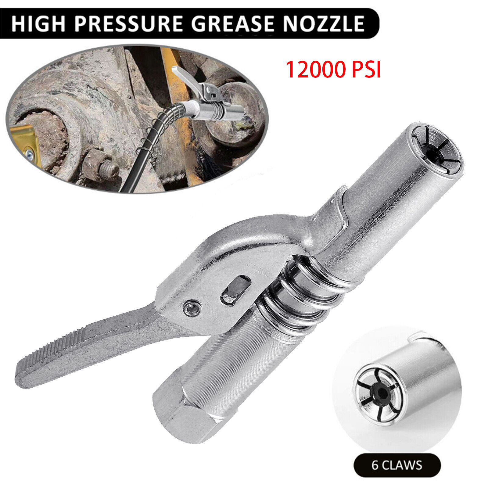 2-Pack Grease Gun Couplers – High Pressure Quick Release Lock Oil Injection Nozzles – The Perfect Part