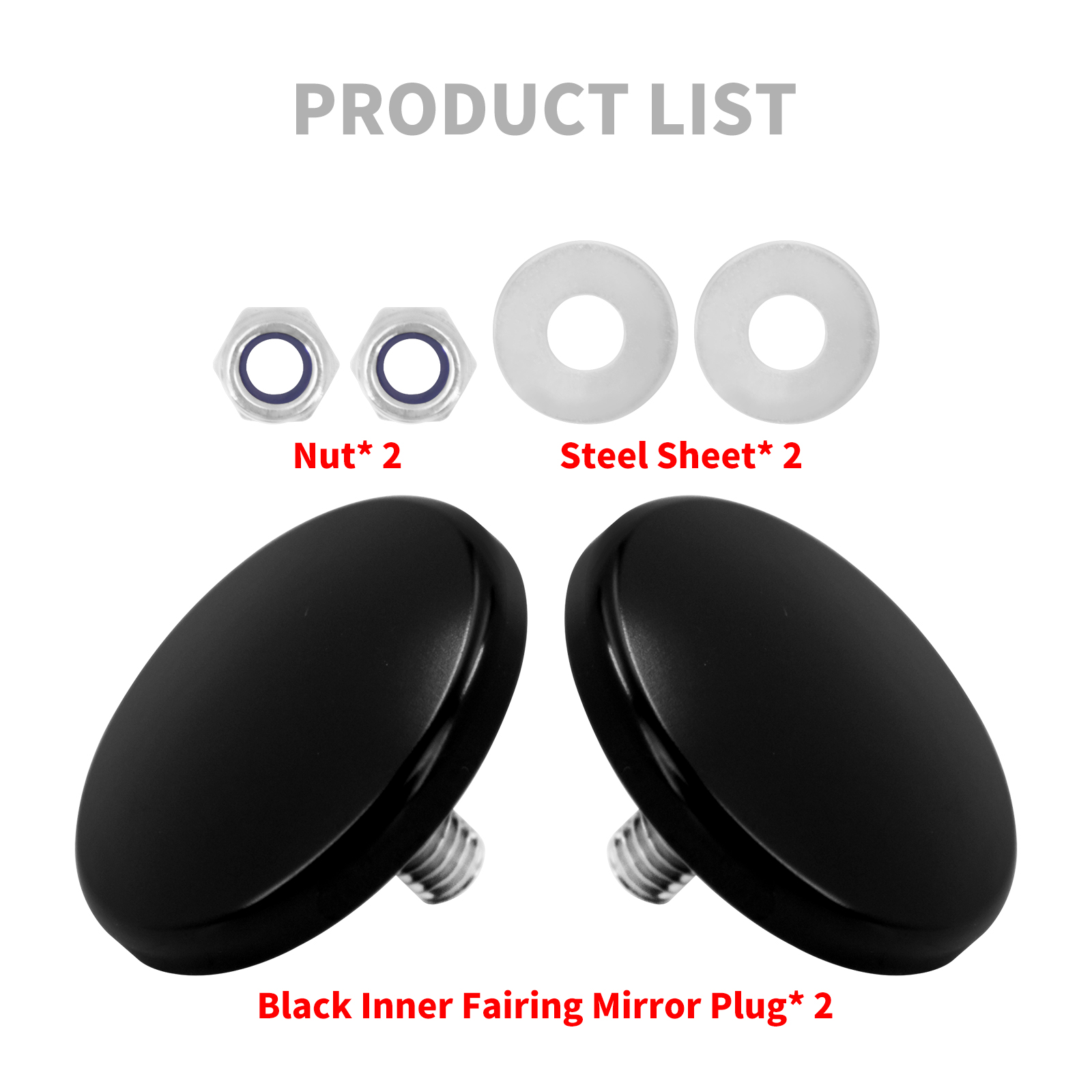 thumbnail image 2 of Black Aluminum Inner Fairing Mirror Plugs Cover For Harley Electra & Street Glide 1996-2013 2 of 5