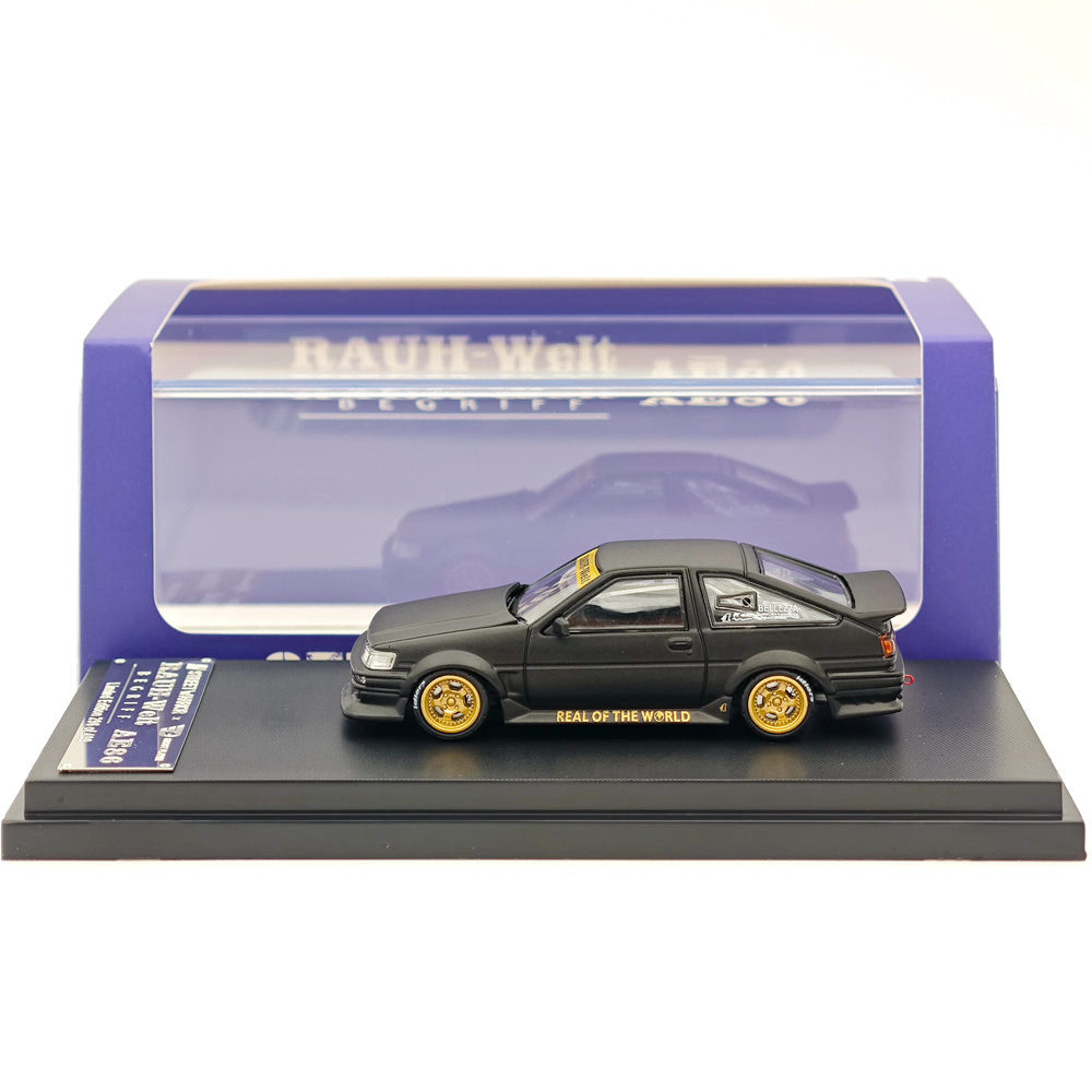 64/1 ２台セットAUAH-Welt AE86 STREET WARRIOR STREET WARRIOR 1/64 RWB AE86 Matte Black Diecast Models Car