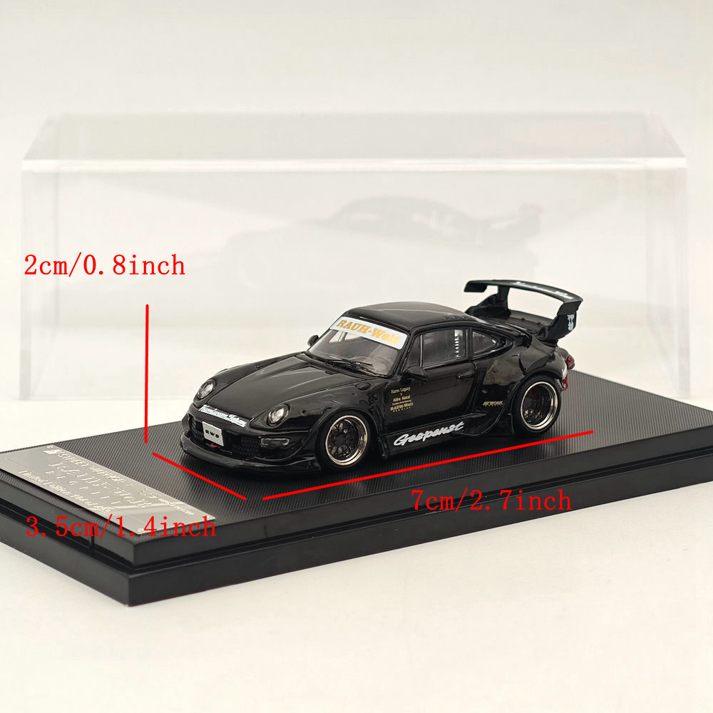 Street WARRIOR SW 1/64 Porsche RWB 993 Black Sport Car Diecast